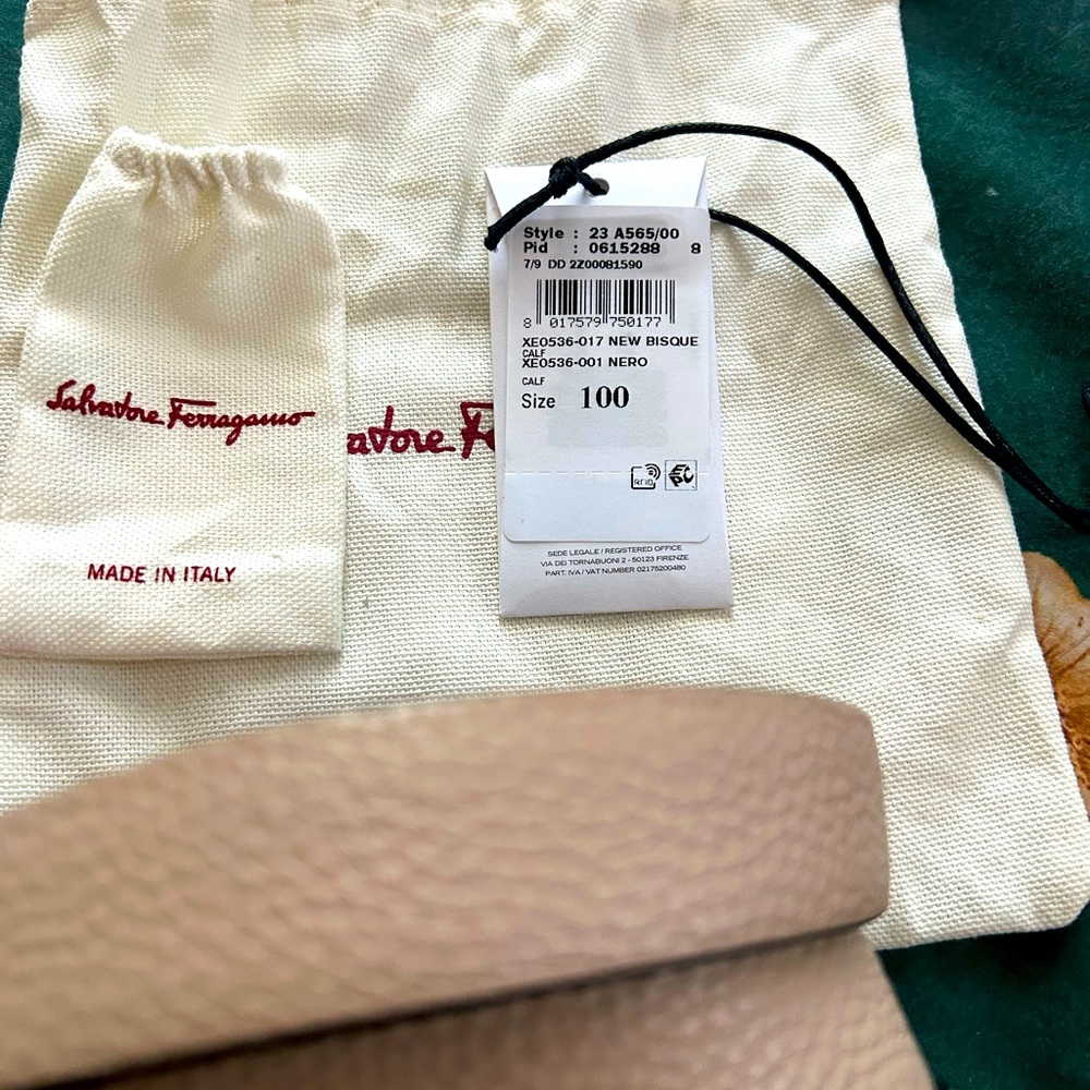 Salvatore Ferragamo Authentic Belt, No Buckle Womens in Bisque size 100 cm ,NWT